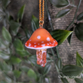 Mushroom Crystal Necklace - Orange Top