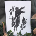 Jackalope A5 Lino Print