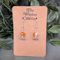 Crystal Ball Earrings - Orange and Clear