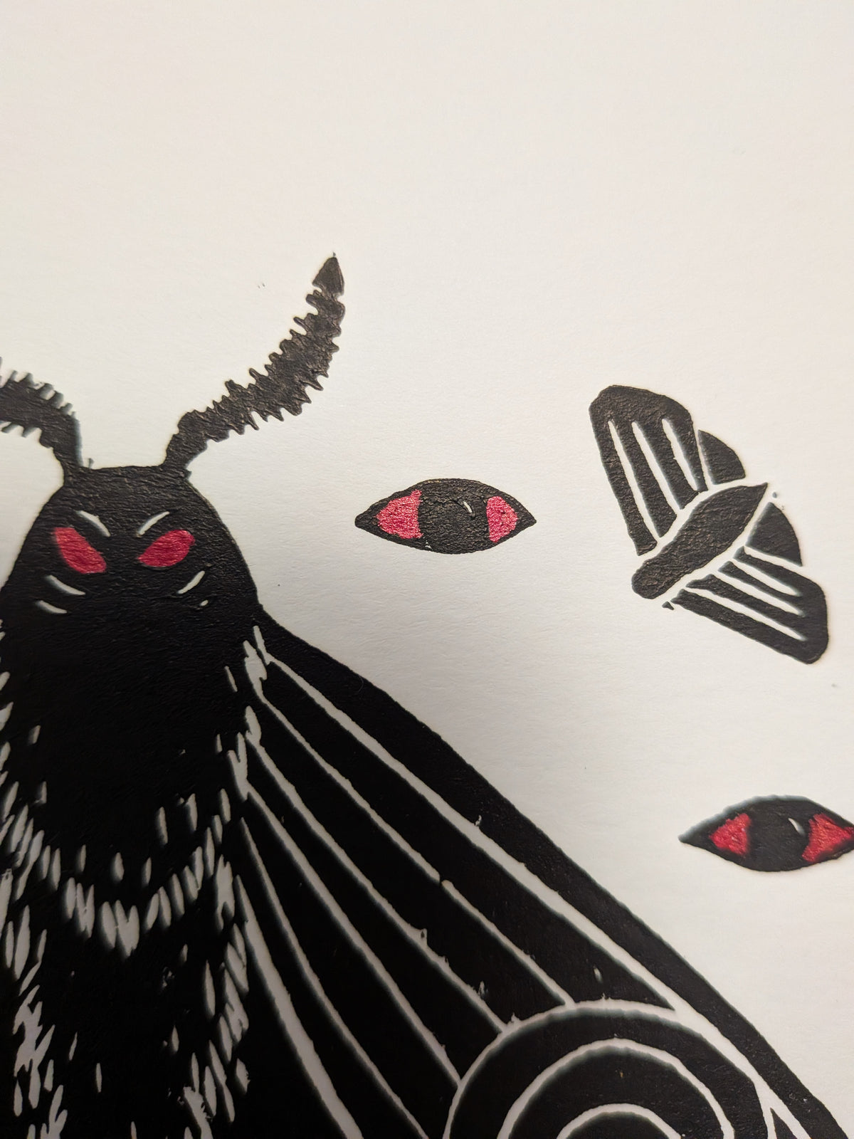 Mothman A5 Lino Print - Special Edition