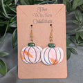 White Marble Pumpkin Earrings