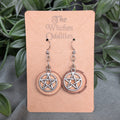 Wood Slice Earrings - Pentacle
