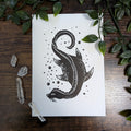 Loch Ness Monster A5 Lino Print