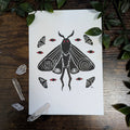 Mothman A5 Lino Print - Special Edition