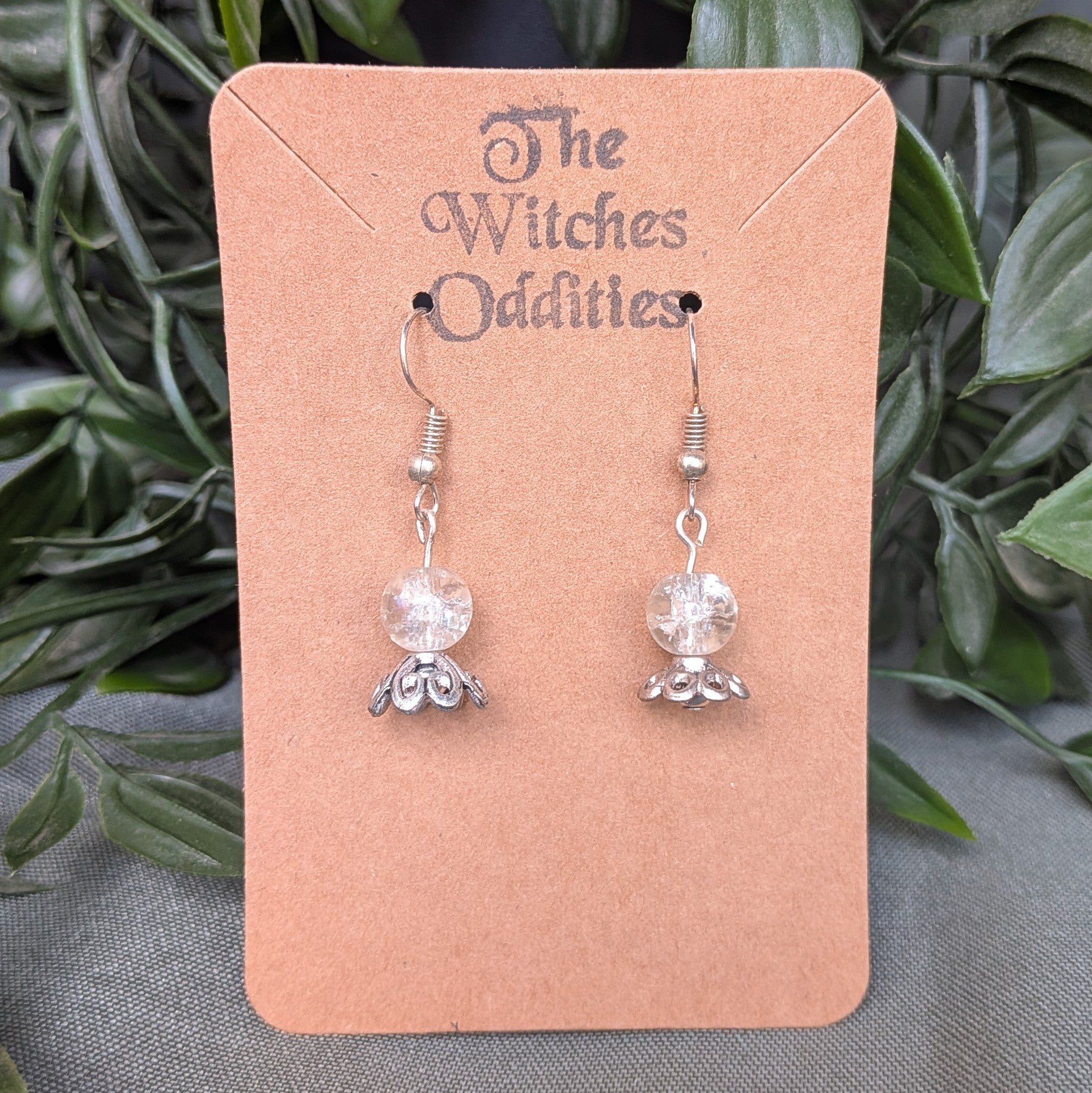 Crystal Ball Earrings - Clear