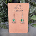 Crystal Ball Earrings - Green and Clear
